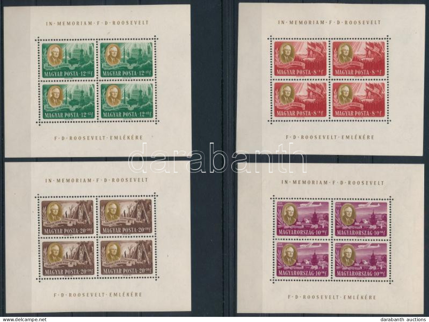 ** 1947 Roosevelt Egyenes Képállású Kisívsor (120.000) - Other & Unclassified