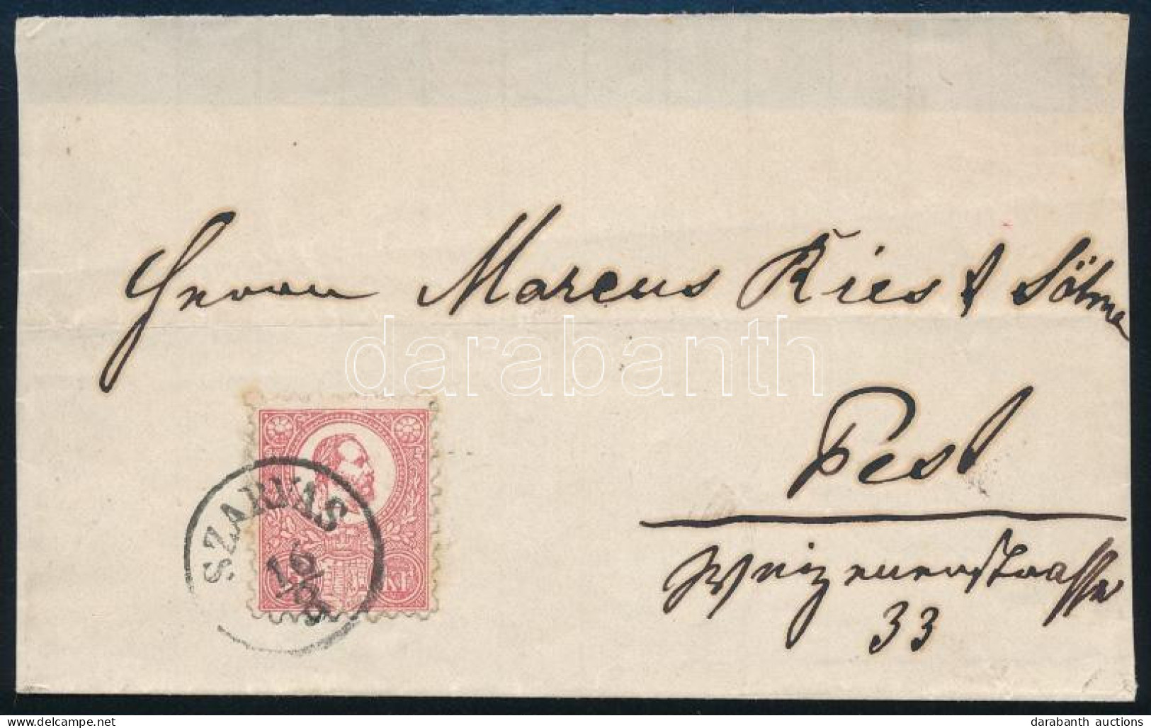 1871 Kőnyomat 5kr Levél Előlapon "SZARVAS" - Pest - Autres & Non Classés