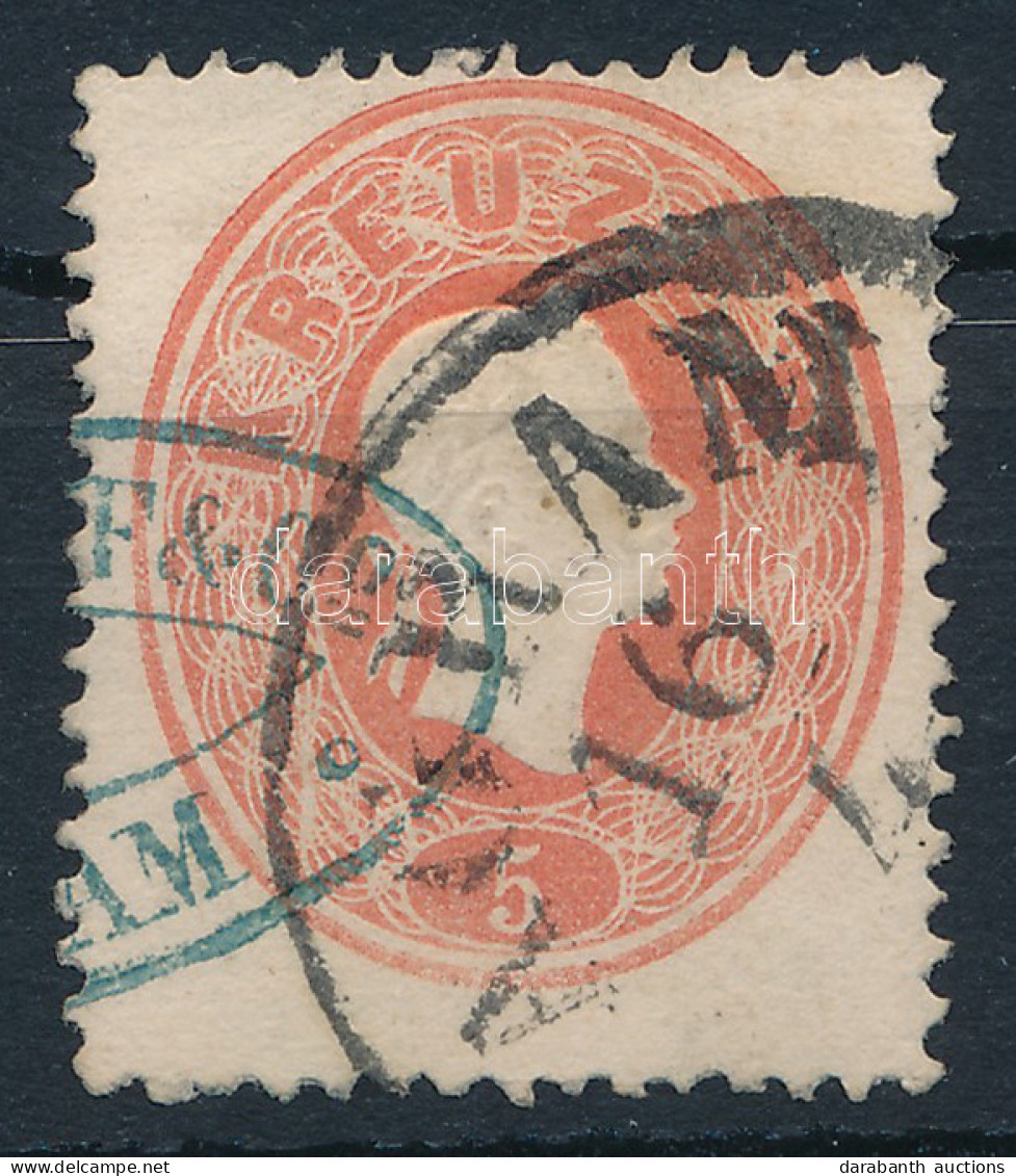 O 1858 5kr Kék Cégbélyegzéssel Előérvénytelenítve "AGRAM" - Sonstige & Ohne Zuordnung