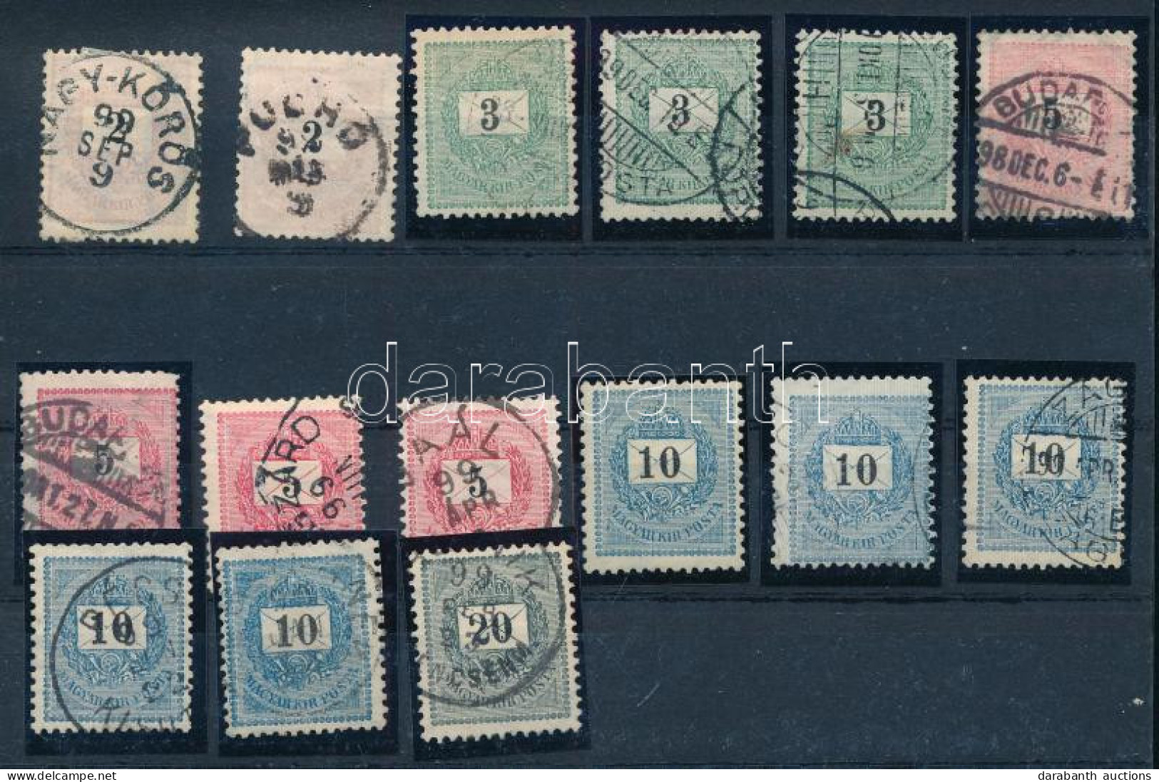 O 1889 2 X 2kr, 3 X 3kr, 4 X 5kr, 5 X 10kr, 1 X 20kr Sztereo Jegyekkel - Other & Unclassified