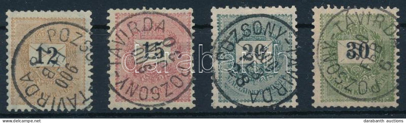 O 1899 Feketeszámú Krajcáros 12kr, 15kr, 20kr + 30kr "POZSONY-TÁVIRDA" 1900 évi Bélyegzéssel (19.800) - Otros & Sin Clasificación