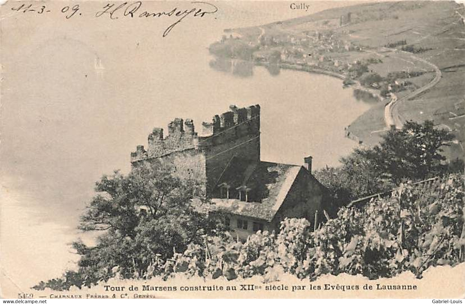 Tour De Marsens Construite Au XIIme Siècle Par Les Evèques De Lausanne 1909 Lavaux - Lausanne