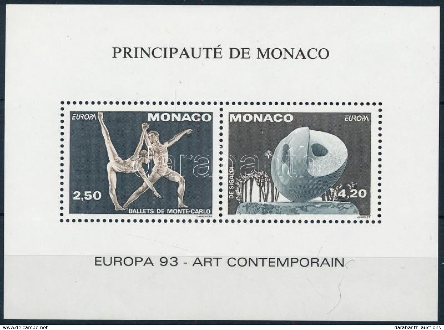 ** Monaco 1993 Europa CEPT Kortárs Művészet Blokkformájú Pár / Pair In Blockform Mi 2120-2121 (Mi EUR 120.-) - Otros & Sin Clasificación