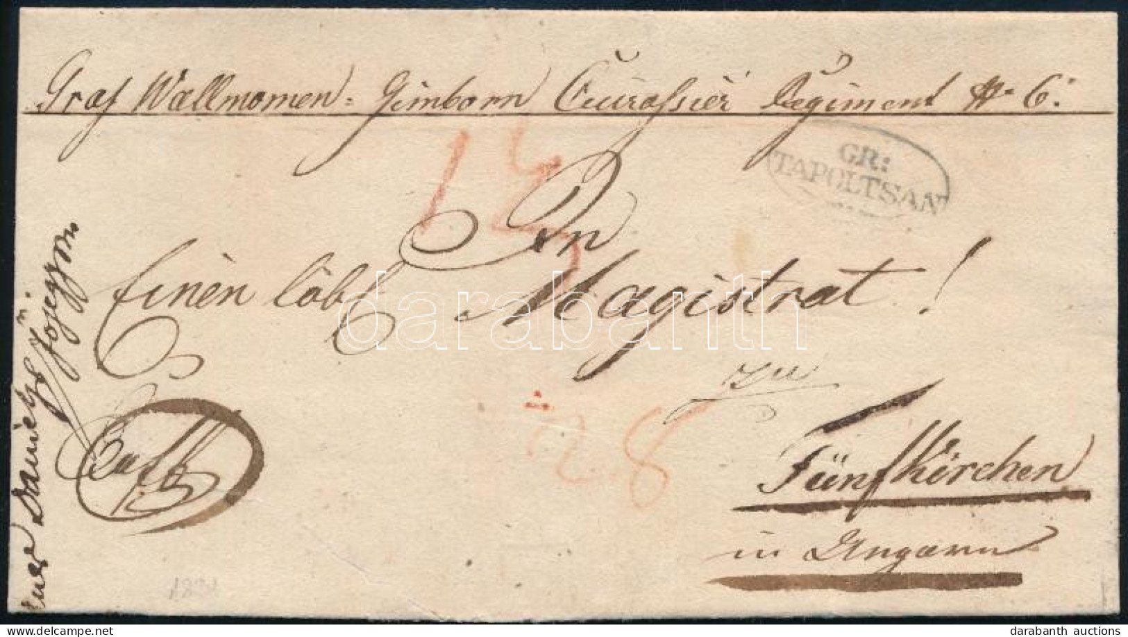 1831 Portós Levél "GR:/TAPOLTSAN" - Fünfkirchen - Other & Unclassified