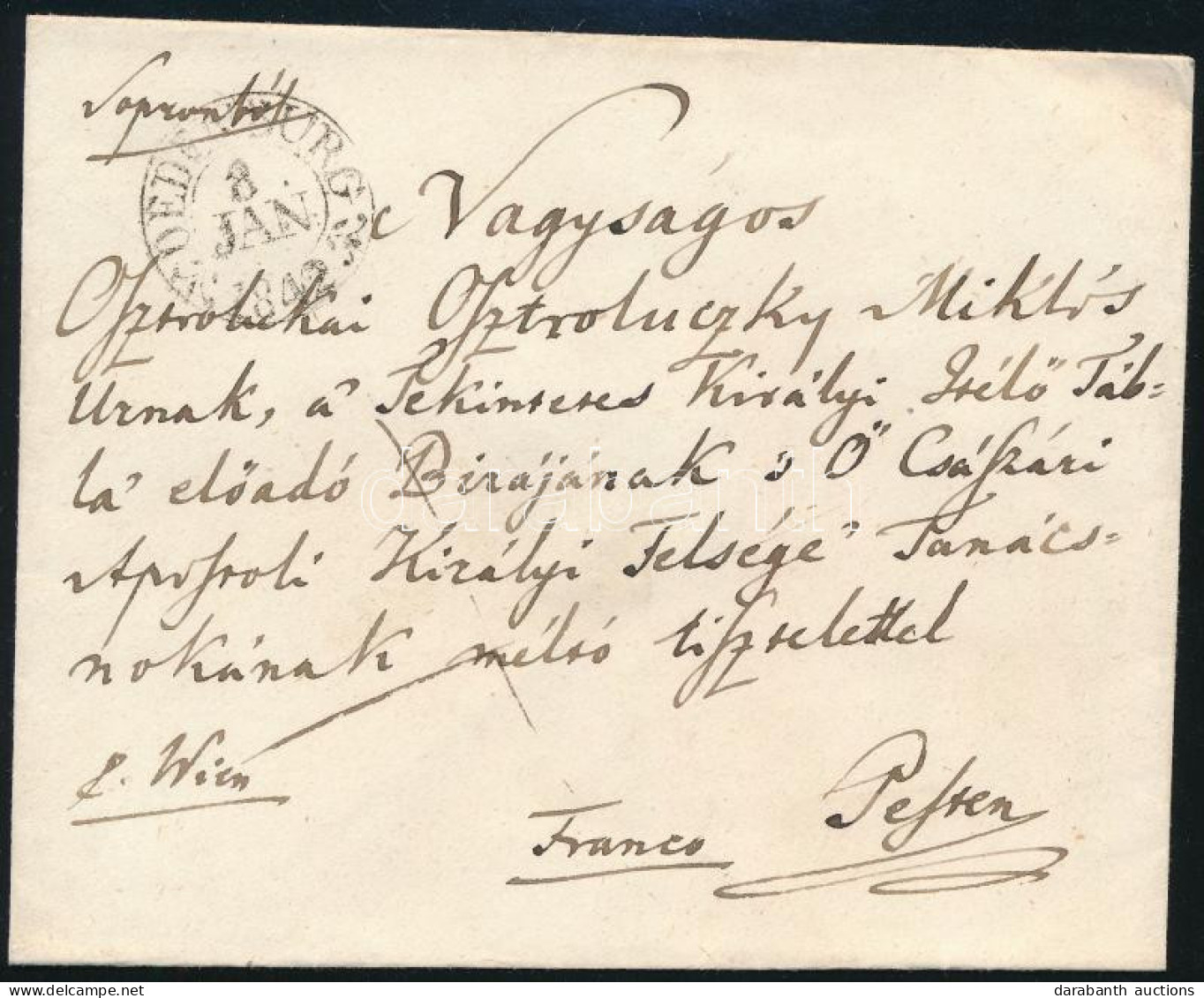 1842 Franco "OEDENBURG" - Pest - Other & Unclassified