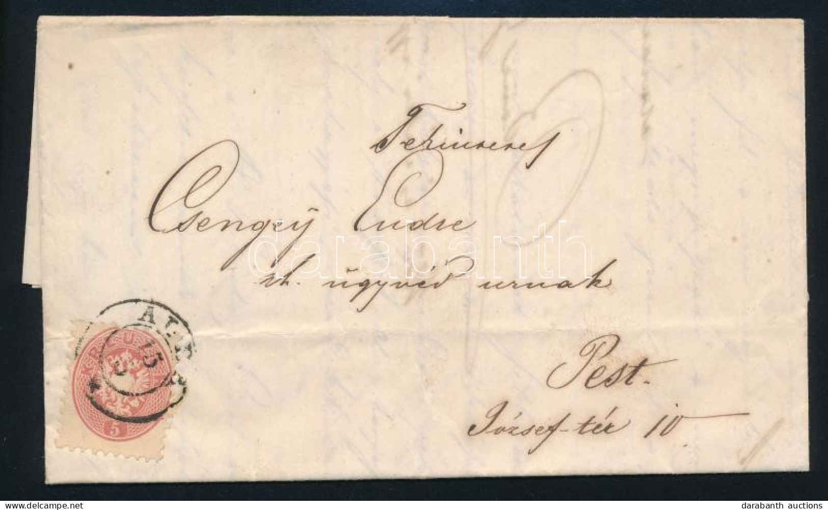 1865 5r Levélen / On Cover "ALDA" - Pest - Other & Unclassified