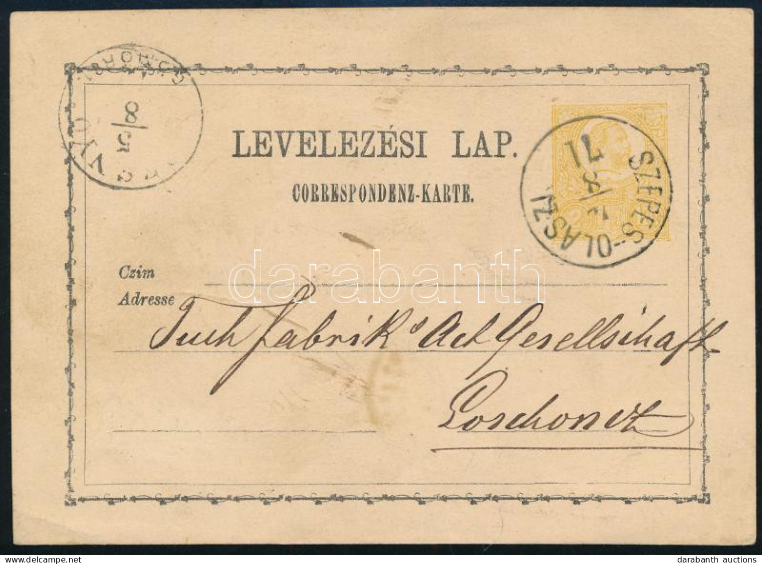 1871 2kr Díjjegyes Levelezőlap / PS-card "SZEPES-OLASZI" - Losonc - Otros & Sin Clasificación