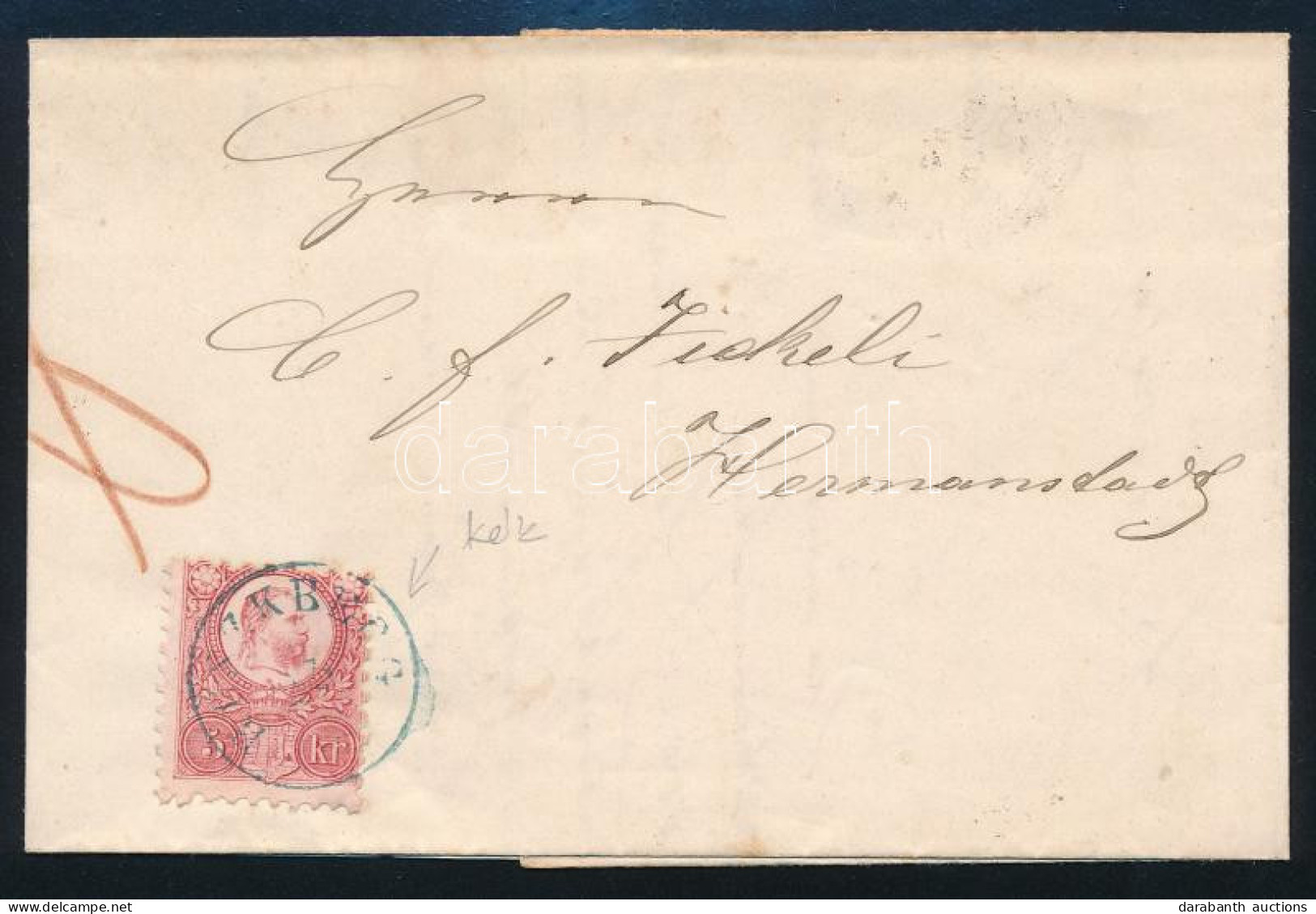 1872 Réznyomat 5kr Levélen / On Cover, Kék / Blue "RUSZKBERG" - Altri & Non Classificati