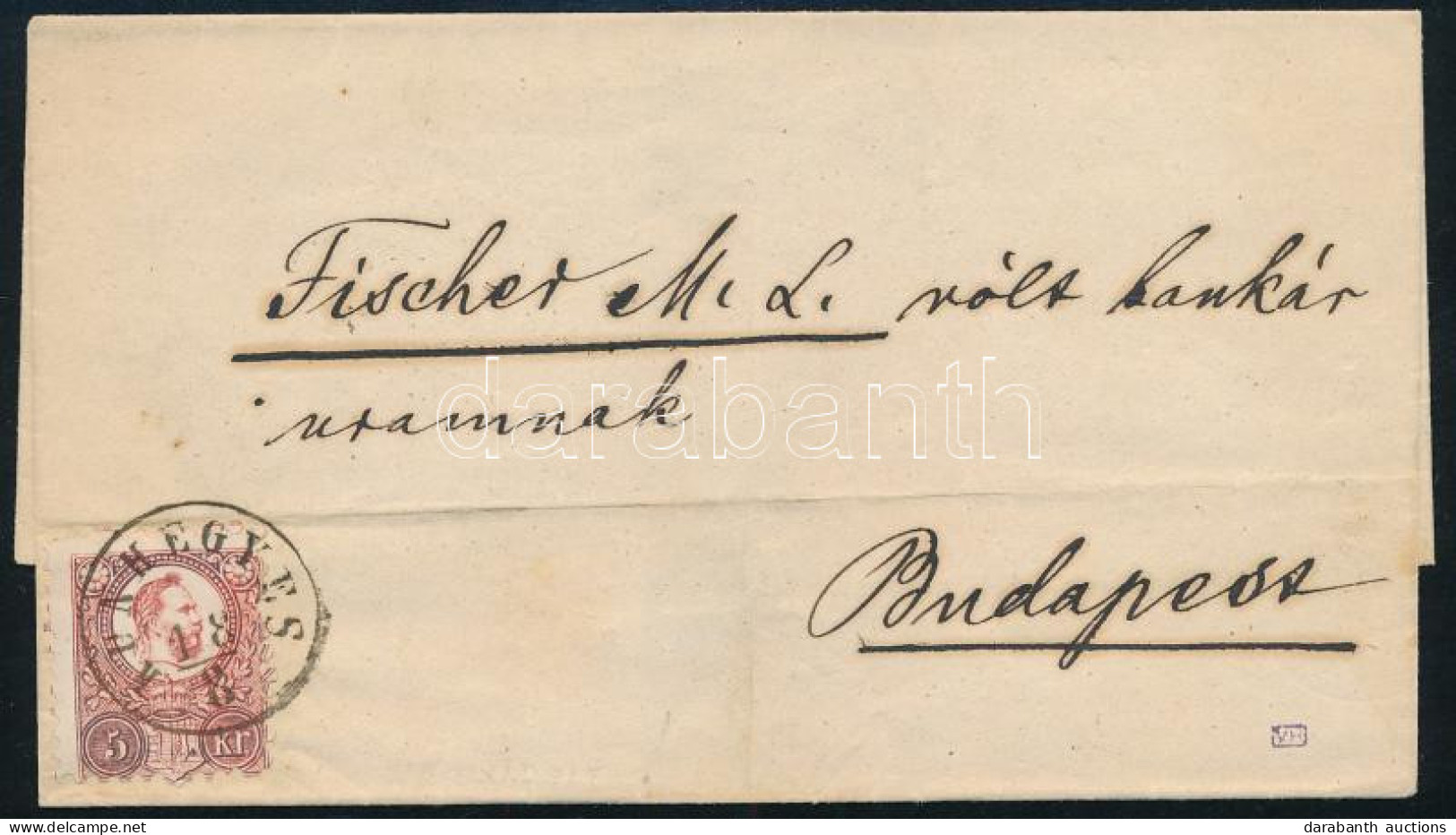 ~1873 Réznyomat 5kr Levélen / On Cover "KUNHEGYES" - "PEST" - Sonstige & Ohne Zuordnung