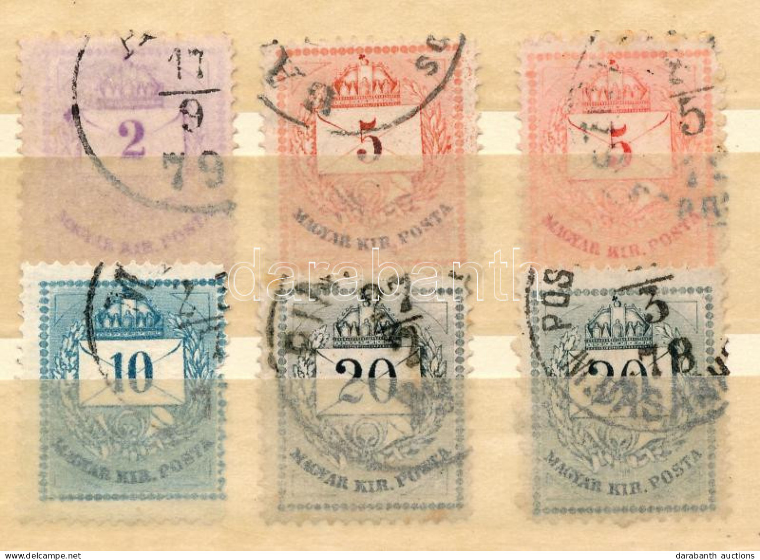 O 1874 Színesszámú 2kr, 2 X 5kr, 10kr és 2 X 20kr 13-as Fogazással (11.000) (20kr Rozsda Foltok / Stain) - Altri & Non Classificati