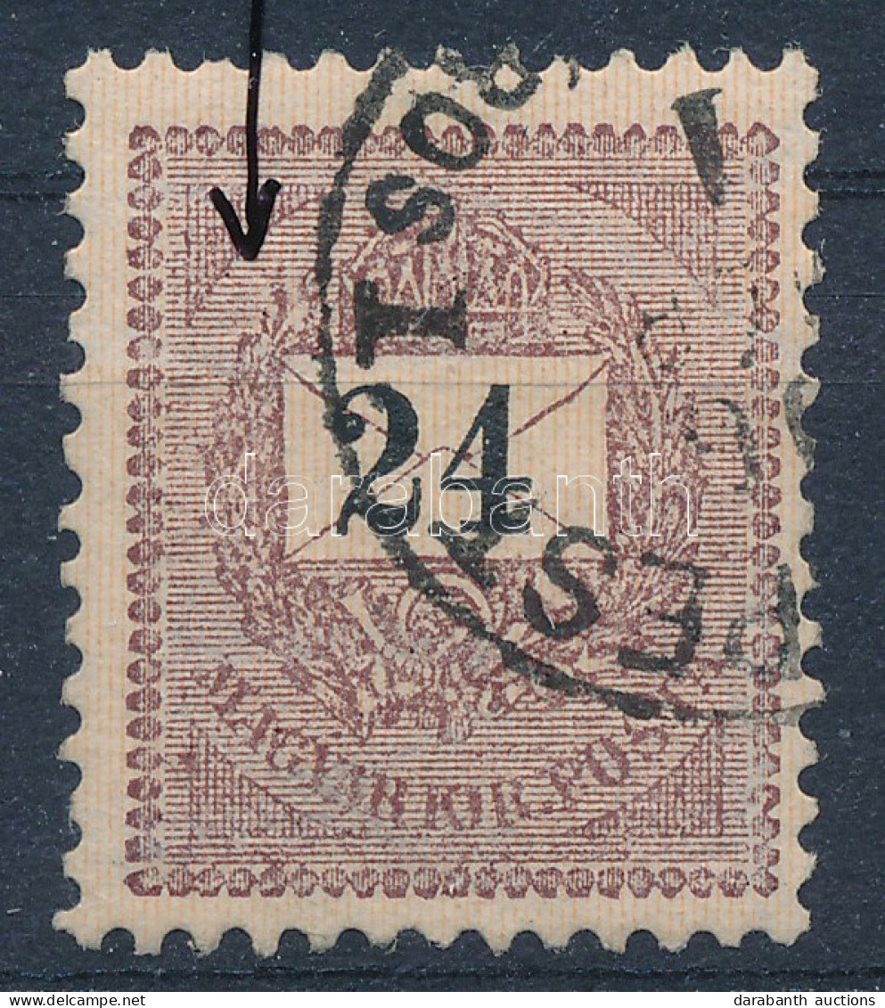 O 1889 24kr Fáklya Lemezhibával / Plate Flaw - Other & Unclassified