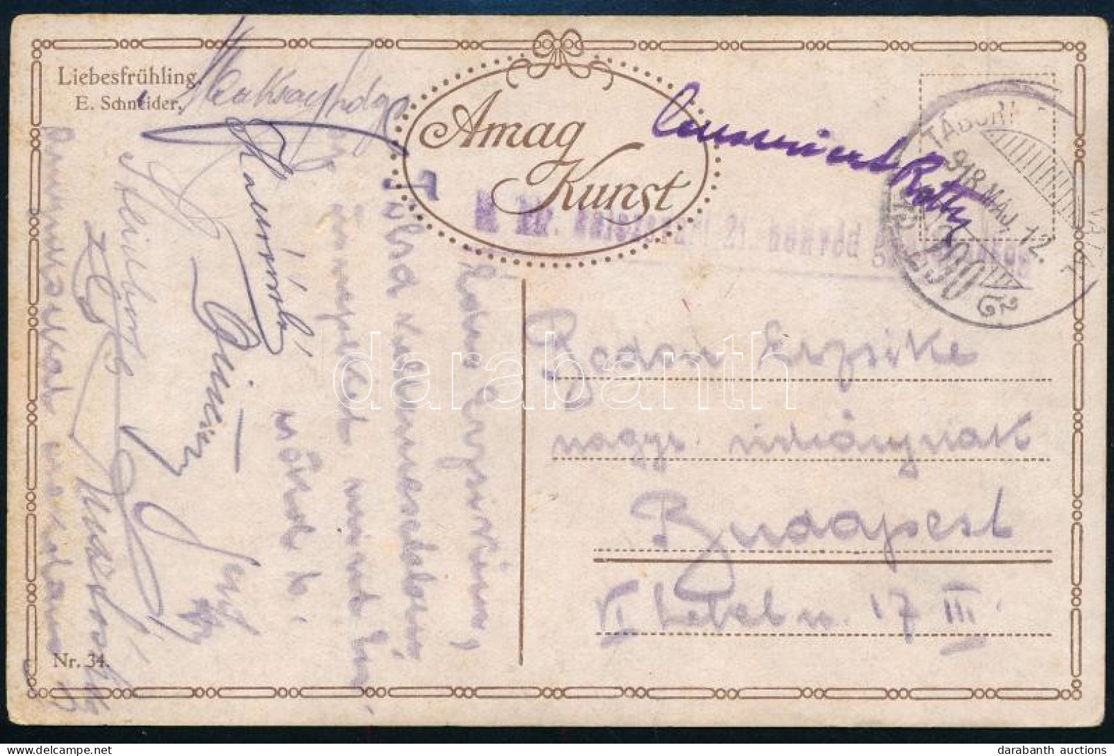 1918 Tábori Posta Képeslap "M. Kir. ... 21. Honvéd Gyalogezred" + "TP 290" - Sonstige & Ohne Zuordnung