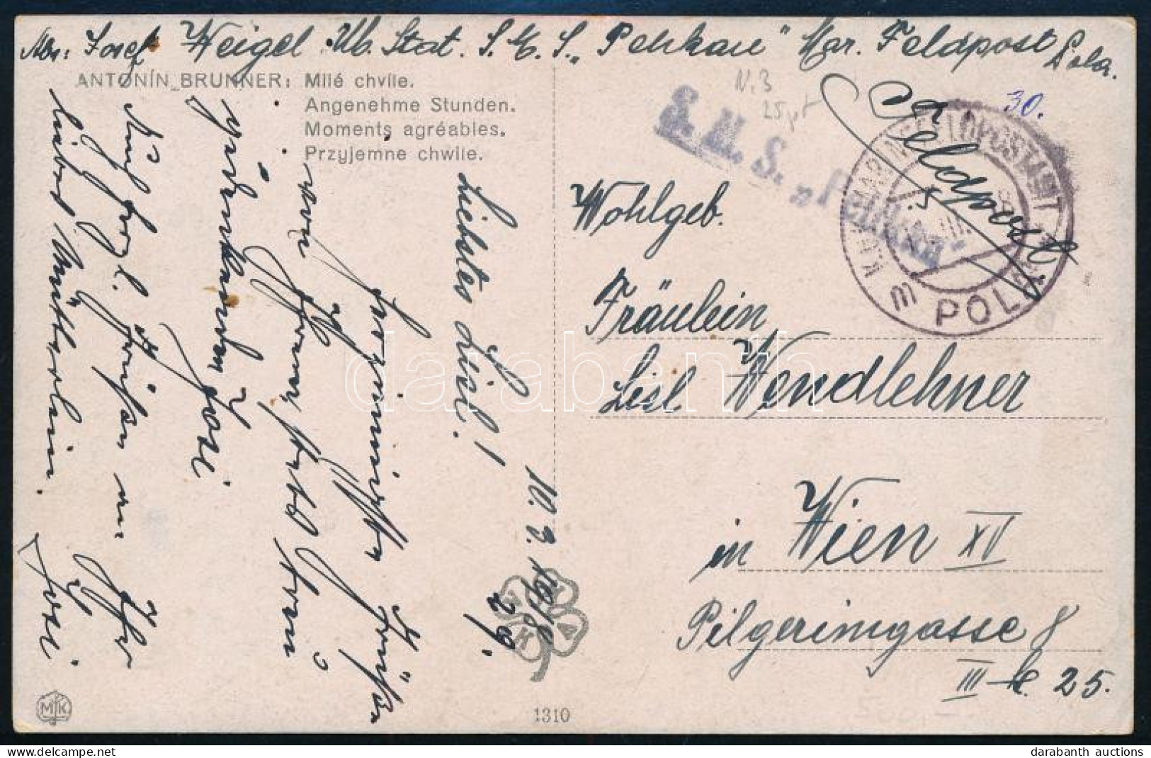1918 Tábori Posta Képeslap "S.M.S. Pelikan" - Sonstige & Ohne Zuordnung