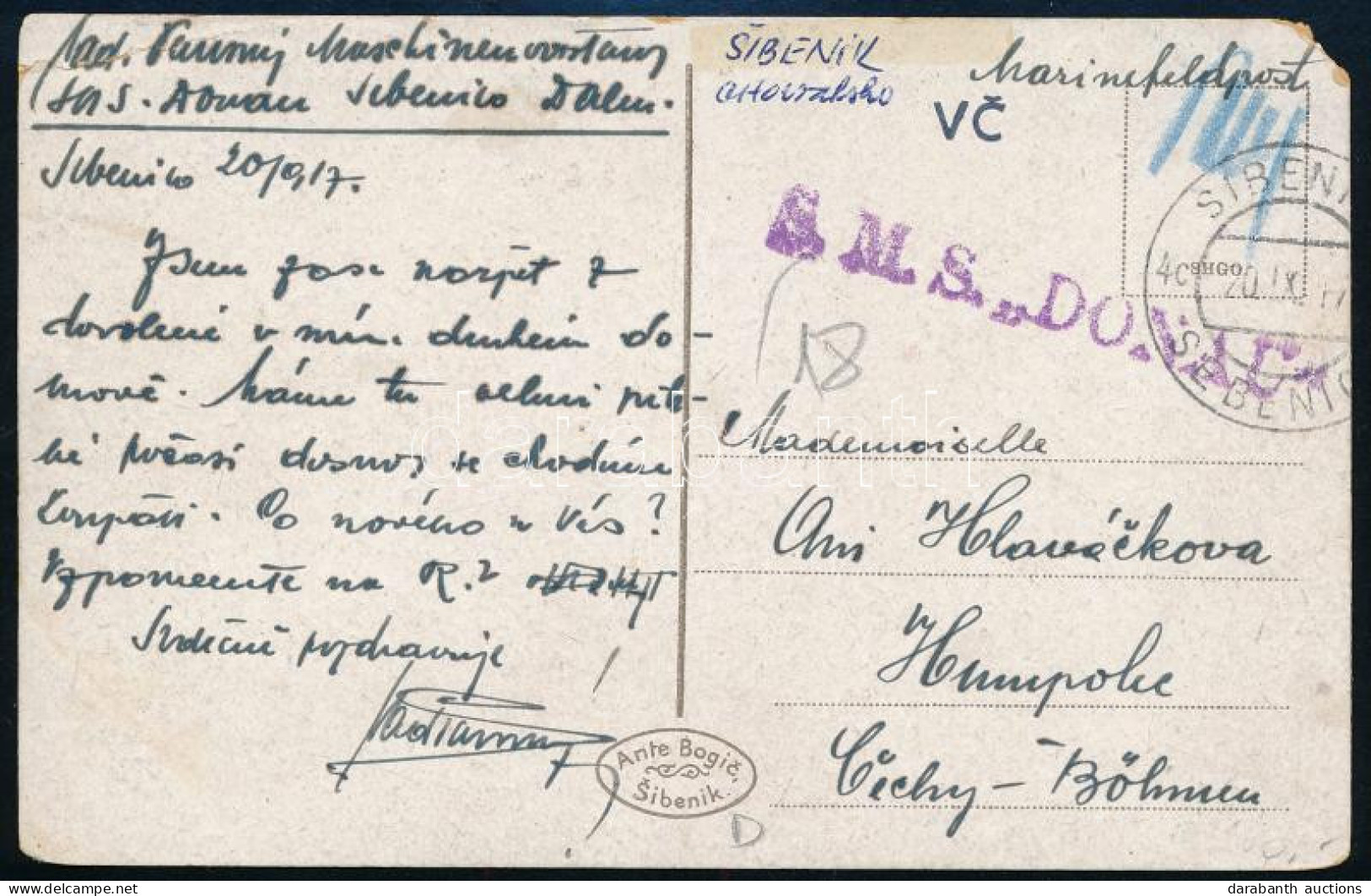 1918 Tábori Posta Képeslap "S.M.S. DONAU" - Other & Unclassified