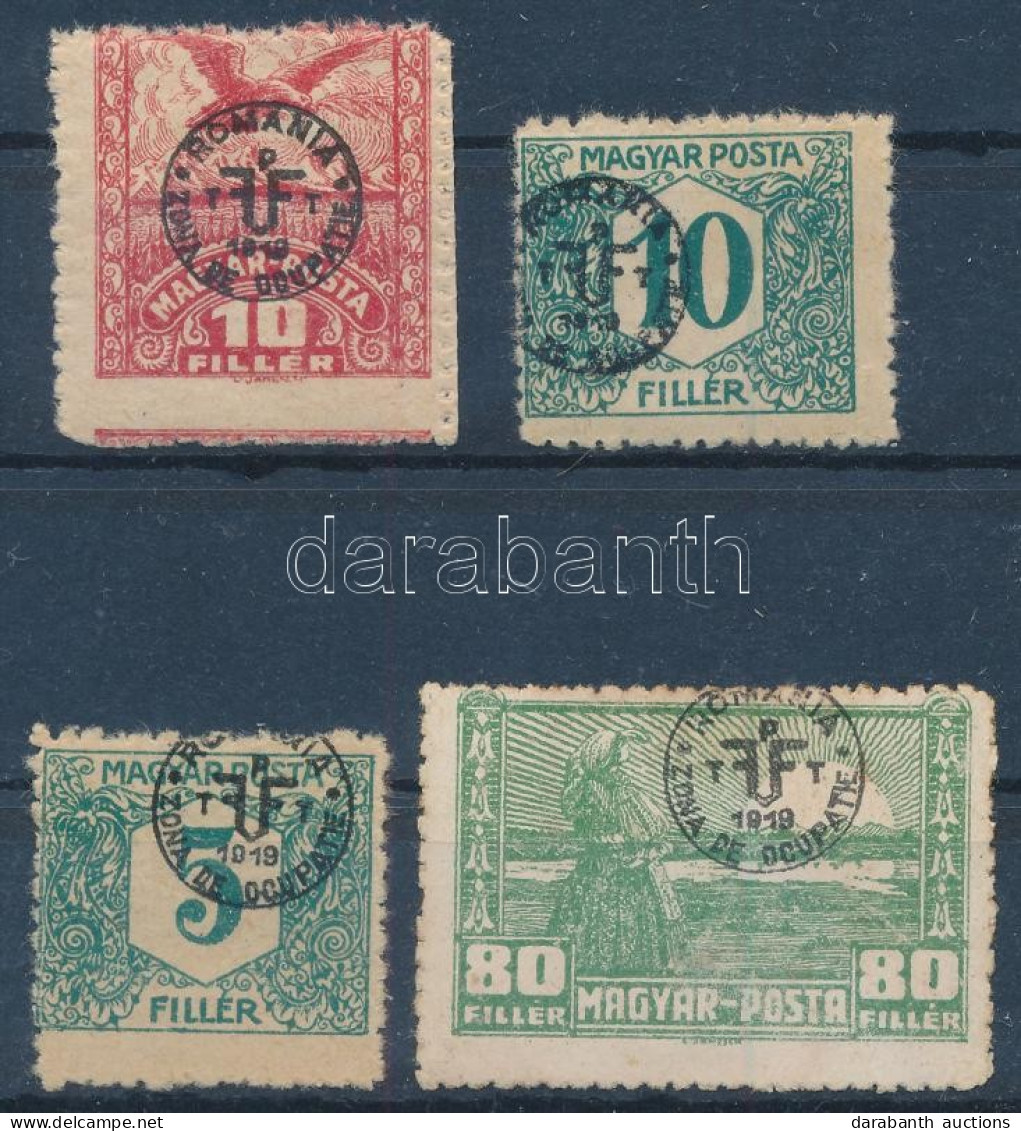 (*), * Debrecen II. 1920 4 Klf érték Elcsúszott Felülnyomással Vagy Elfogazva / 4 Different Stamps With Shifted Perforat - Sonstige & Ohne Zuordnung