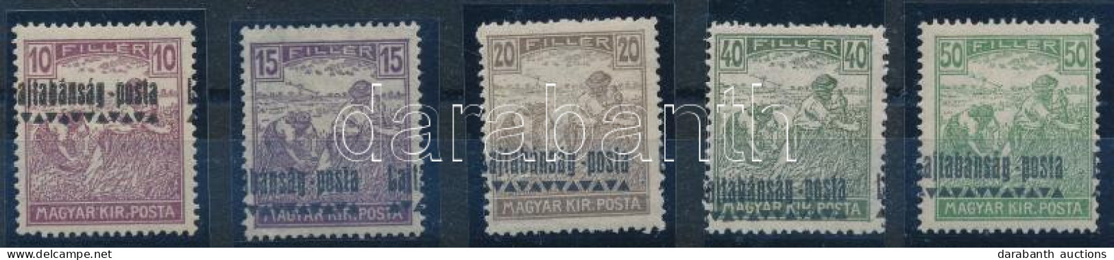 **, (*), * Nyugat-Magyarország III. 1921 Arató 5 Klf Címlet, Bodor Vizsgálójellel - Other & Unclassified