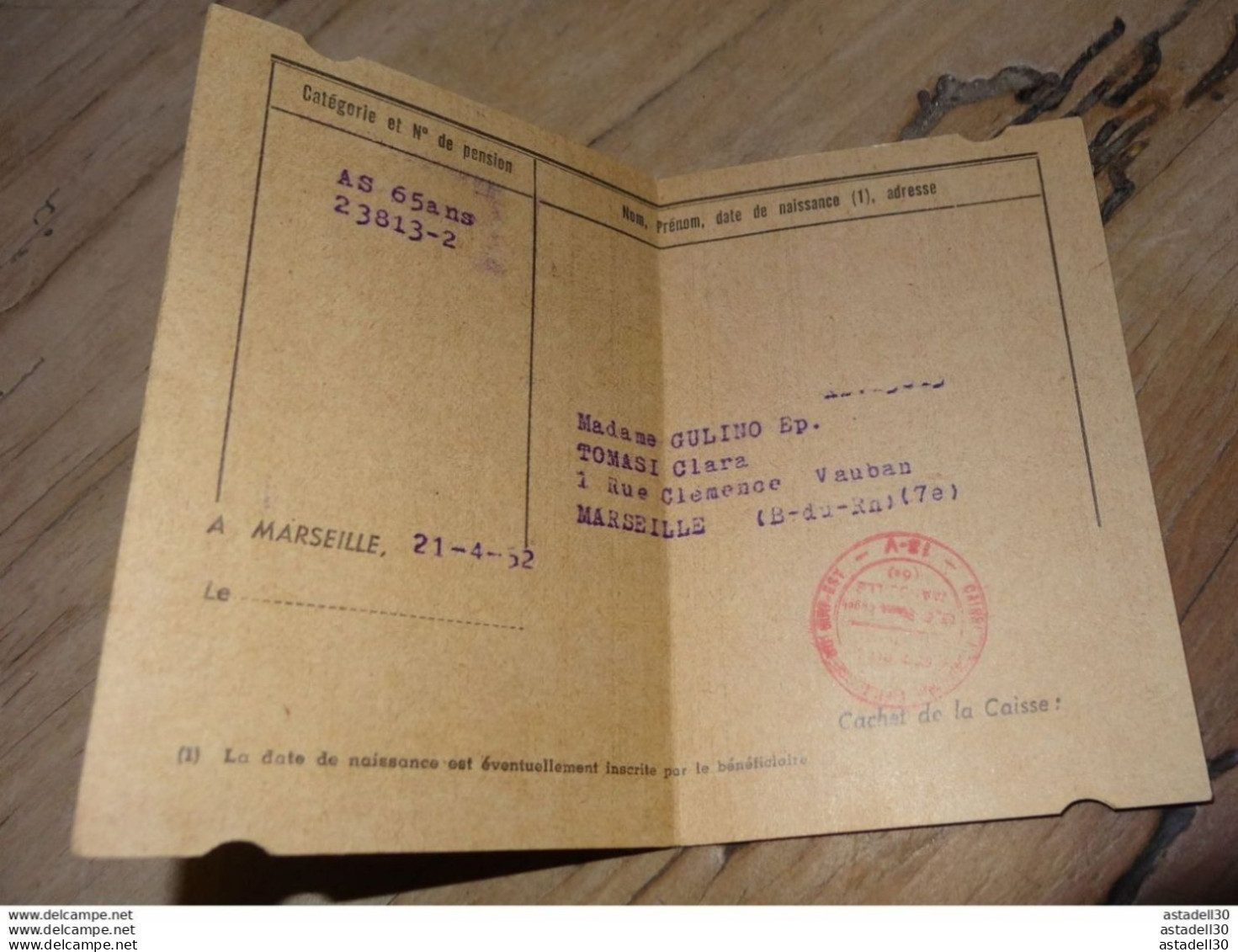 Carte De Réduction De La S.N.C.F Pour Un Voyage LIGNES S.N.C.F. Sécurité Sociale Marseille 1952 .....PHI......... E-83 - Europe