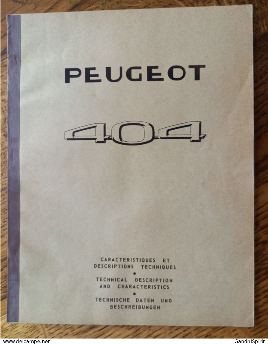 Automobile, Voiture Peugeot 404 - Caractéristiques Et Descriptions Techniques - Auto's