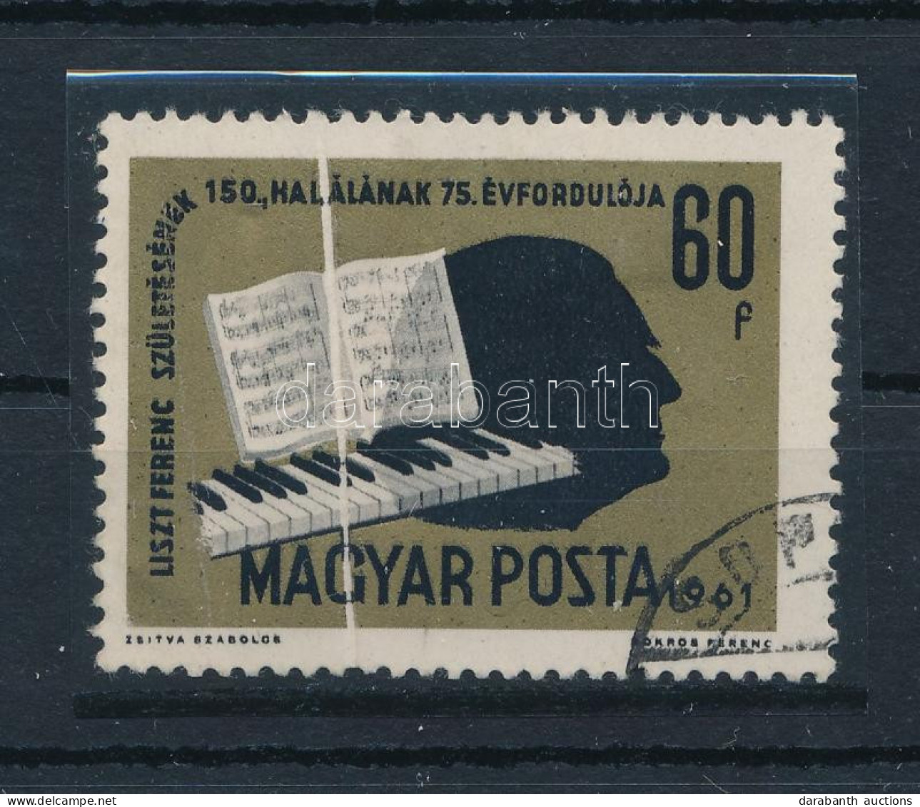 O 1961 Liszt Ferenc 60f Papírránccal - Autres & Non Classés