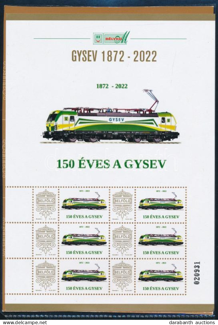 ** 2022 150 éves A GYSEV Személyes Bélyeg Teljes ívben (6 Db Bélyeg) - Autres & Non Classés