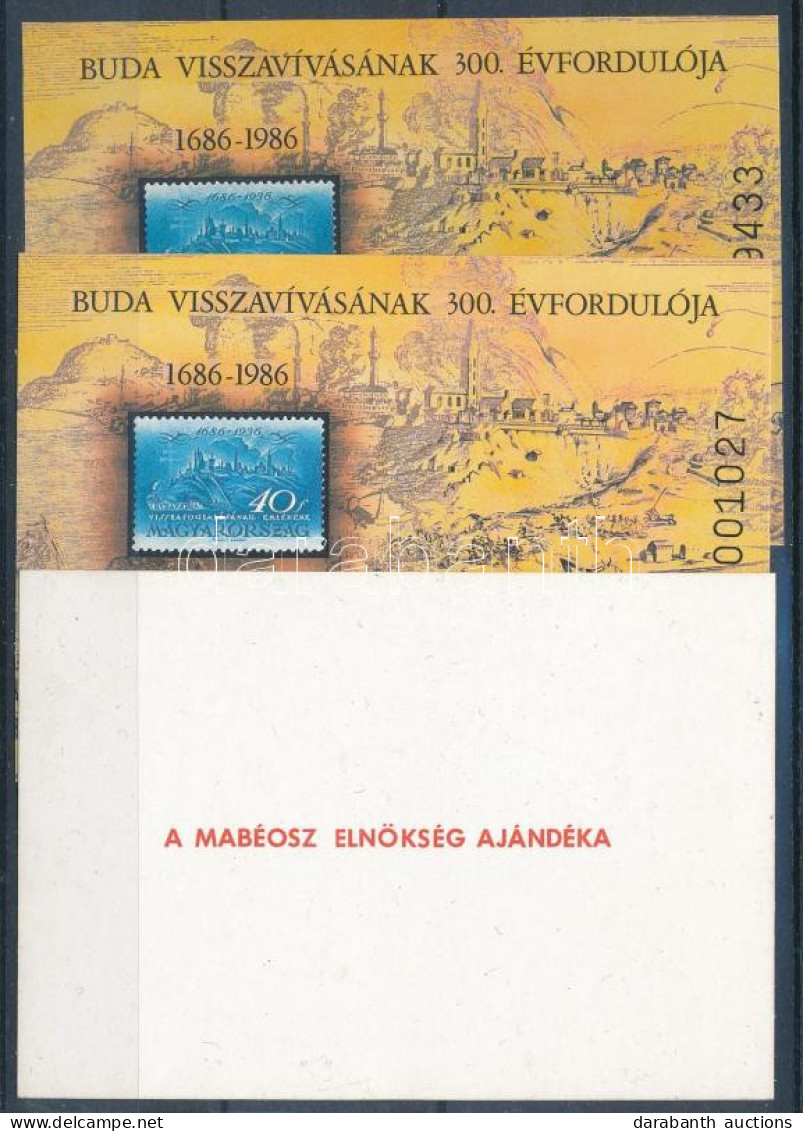 ** 1986/1+K1+KA1 Budavár Emlékív 3 Klf Változat (9.400) / Souvenir Sheet Collection Of 3 - Sonstige & Ohne Zuordnung