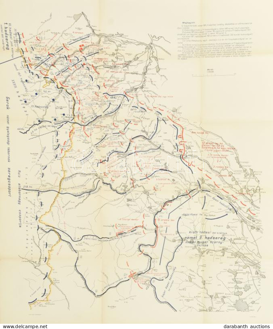 1928 József Főherceg Hadseregarcvonal Déli Szárnyán Gerok-seregcsoport Támadásának Vázlatos Feltüntetése (1916. Dec. 23- - Other & Unclassified