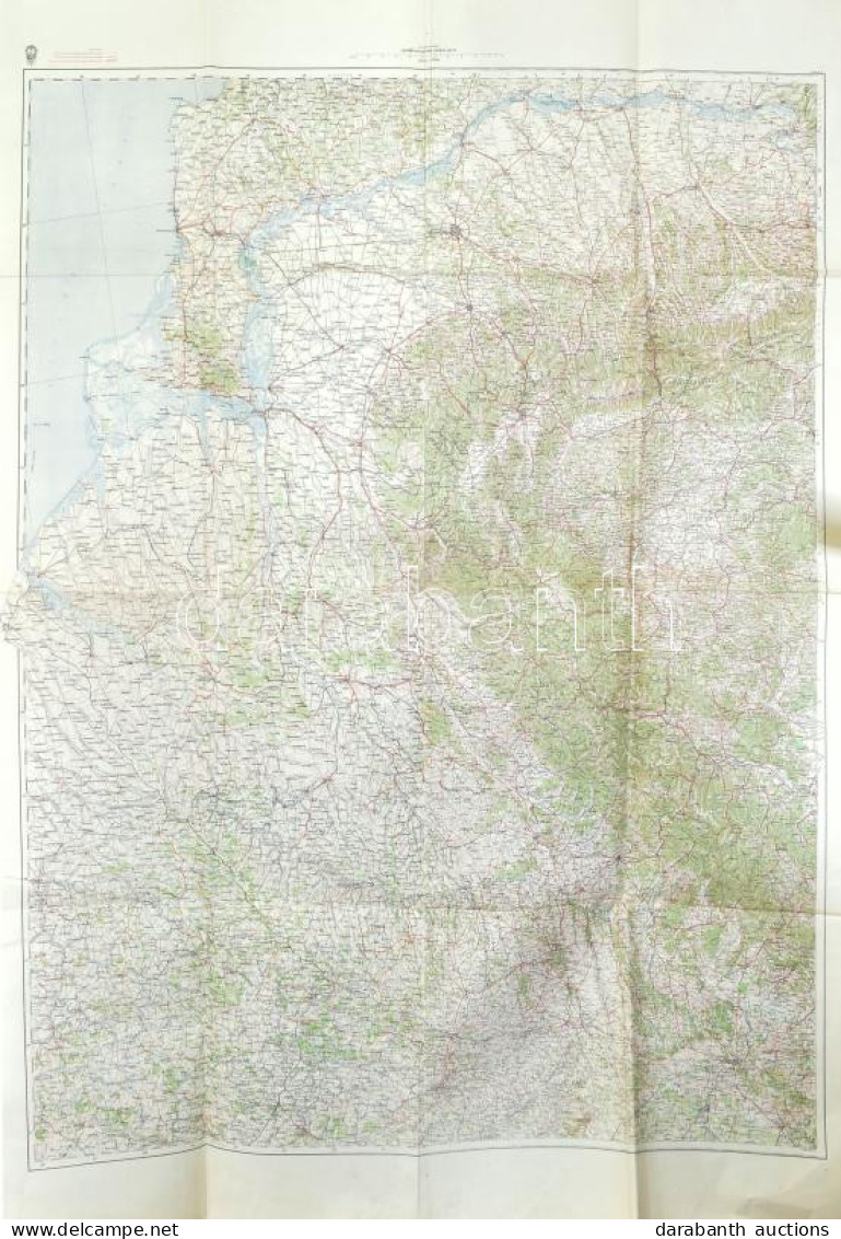 1940 Románia Délkeleti Része (Bukarest és Környéke), Nagyméretű Térkép, 1 : 750.000, M. Kir. Honvéd Térképészeti Intézet - Sonstige & Ohne Zuordnung