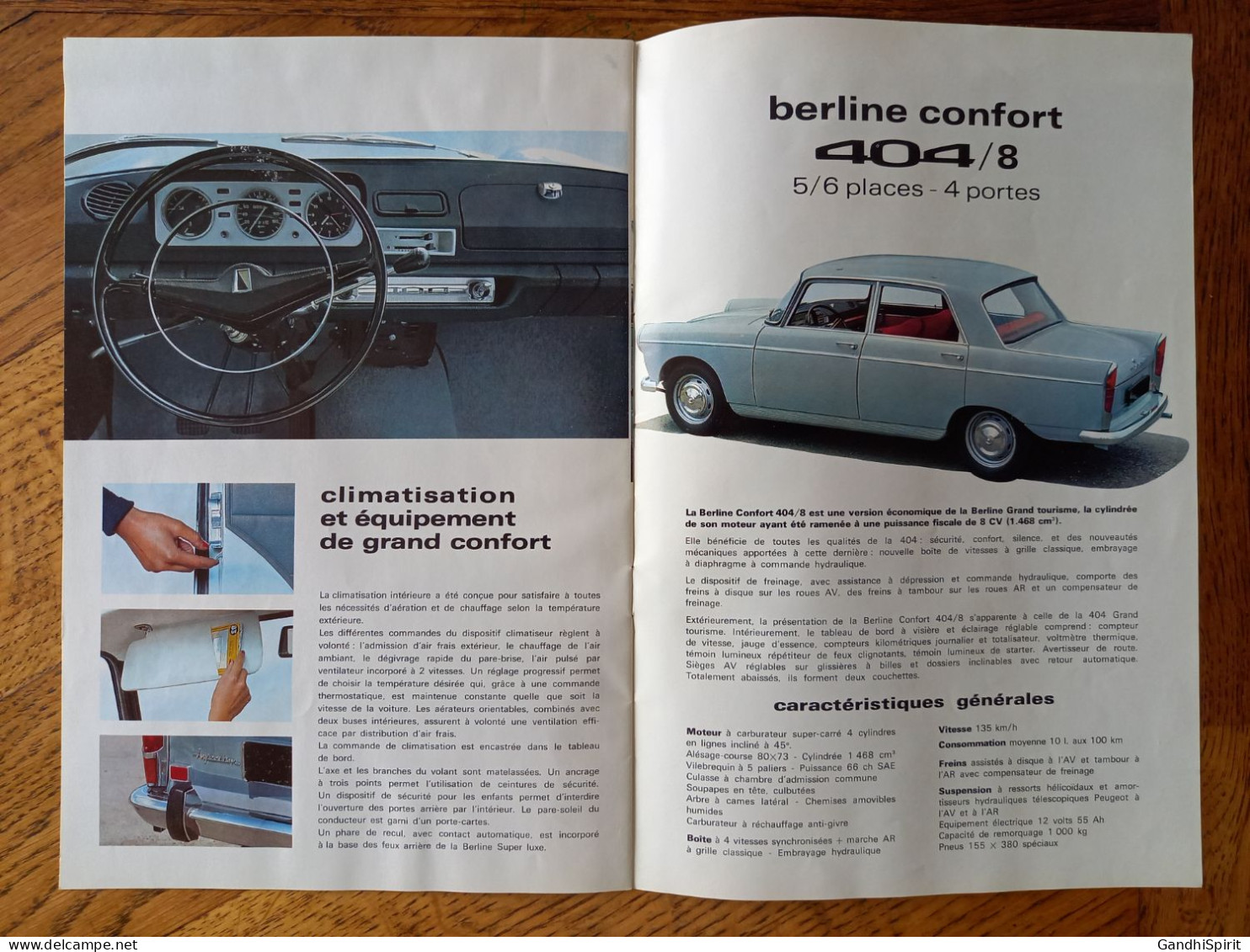 1968 Automobile Peugeot 404 - Voiture Berlines Confort, Grand Tourisme, Super Luxe