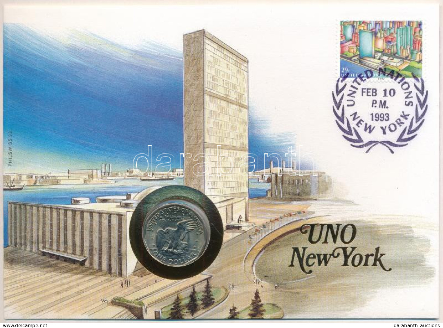 Amerikai Egyesült Államok / "ENSZ New York" 1979. 1$ Felbélyegzett Borítékban, Bélyegzéssel, Német Nyelvű Leírással T:1  - Non Classés