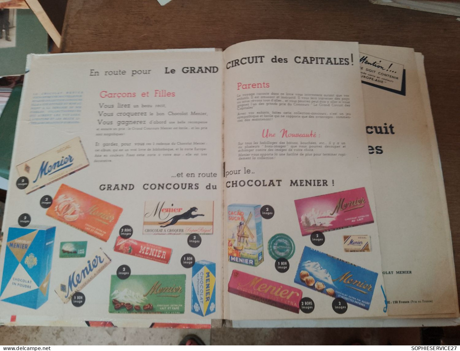 133 //  ALBUM "LE GRAND CIRCUIT DES CAPITALES"  1957 / QUELQUES IMAGES COLLEES, IL EN MANQUE. - Menier