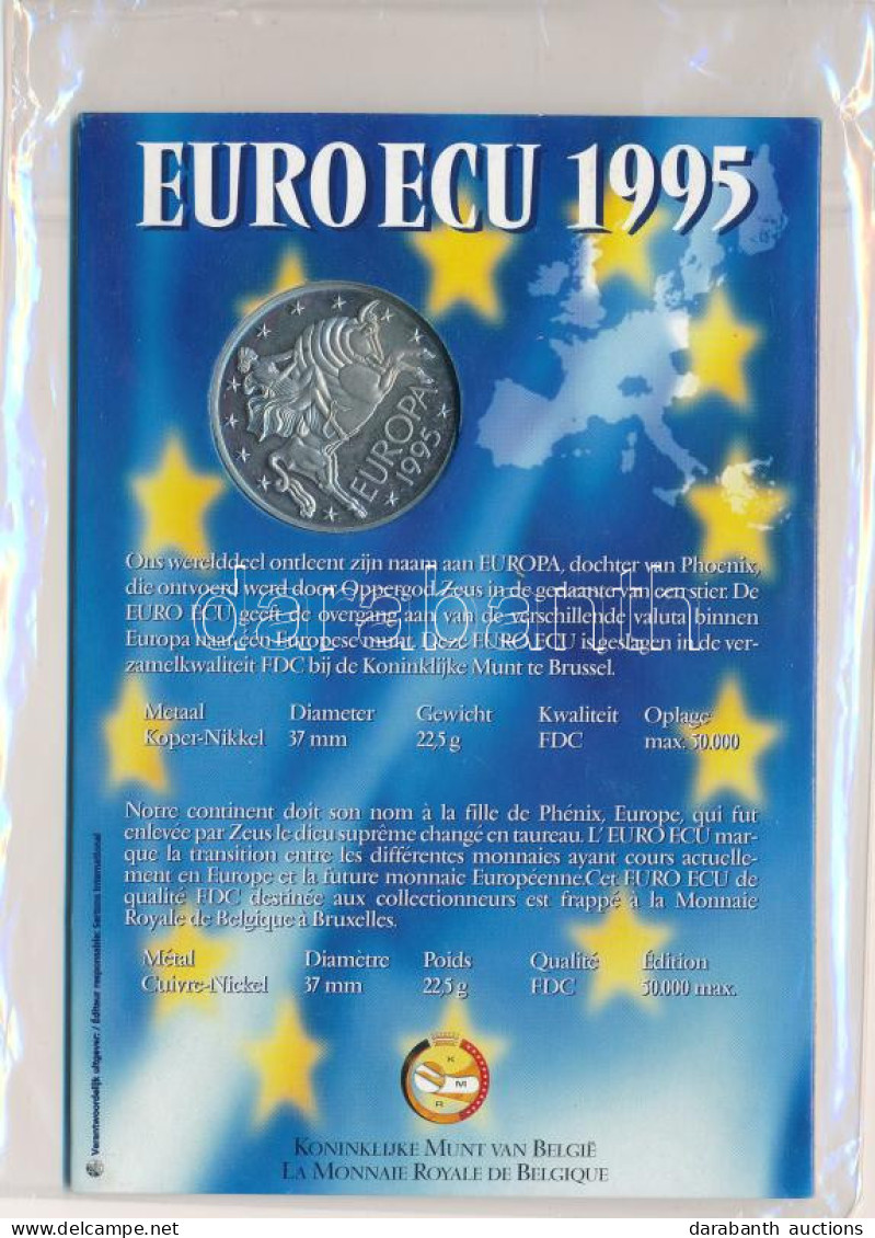 Belgium 1995. 1E Cu-Ni "Europa" Díszlapon T:UNC Belgium 1995. 1 Euro Ecu Cu-Ni "Europa" On Decorative Sheet C:UNC - Non Classificati