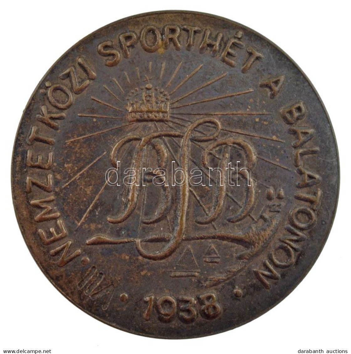 1938. "VII. Nemzetközi Sporthét A Balatonon" Bronz Gomblyukjelvény (29mm) T:2 - Non Classés