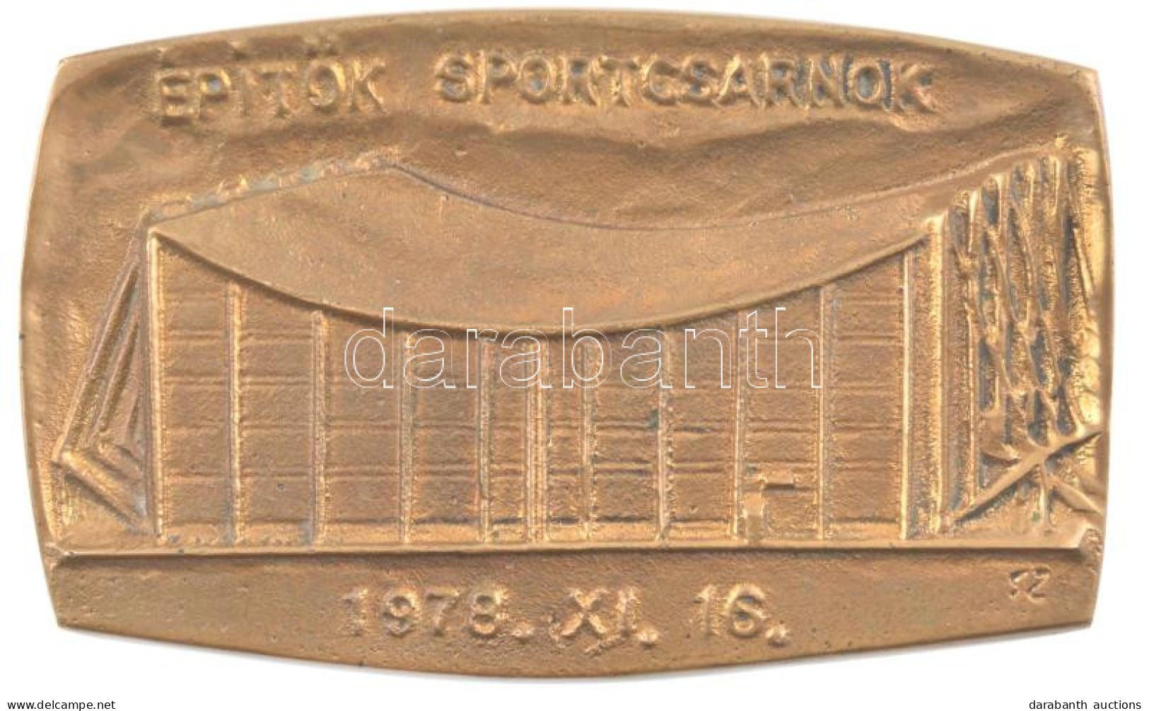 1978. "Építők Sportcsarnok - 1978. XI. 16." öntött Bronz Plakett (115x73mm) T:2 - Unclassified