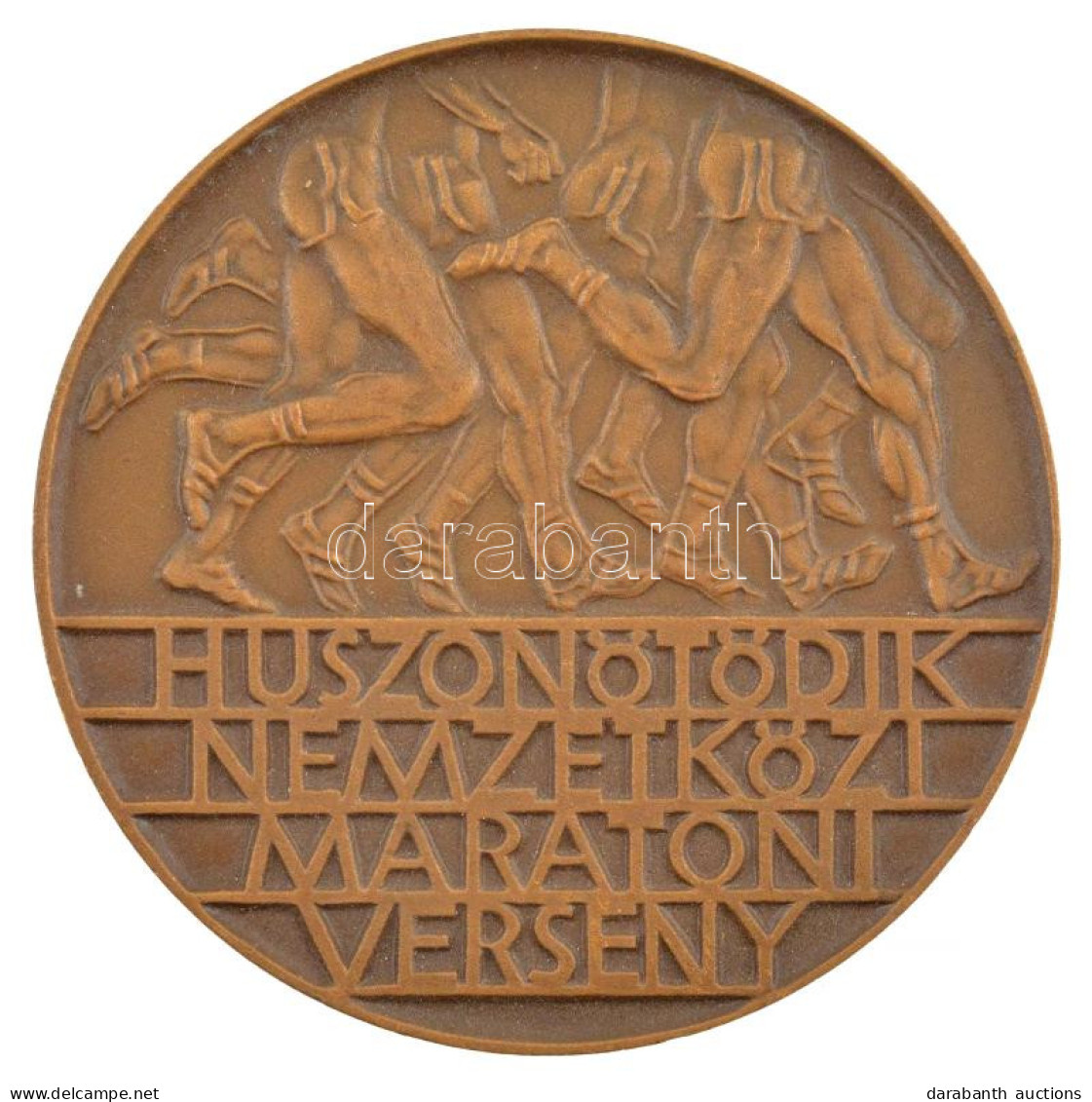 1981. "Huszonötödik Nemzetközi Maratoni Verseny / Szeged 1981" Kétoldalas, Bronz Futósport Emlékérem (60mm) T:1- - Unclassified