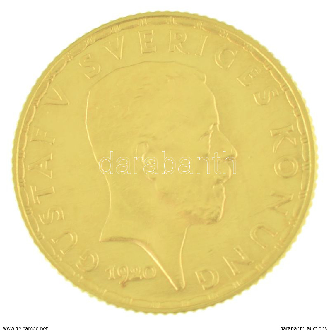 Svédország 1920W 5Kr Au "V. Gusztáv" Kapszulában (2,24g/0.900) T:XF Sweden 1920W 5 Kronor Au "Gustaf V" In Capsule (2,24 - Unclassified