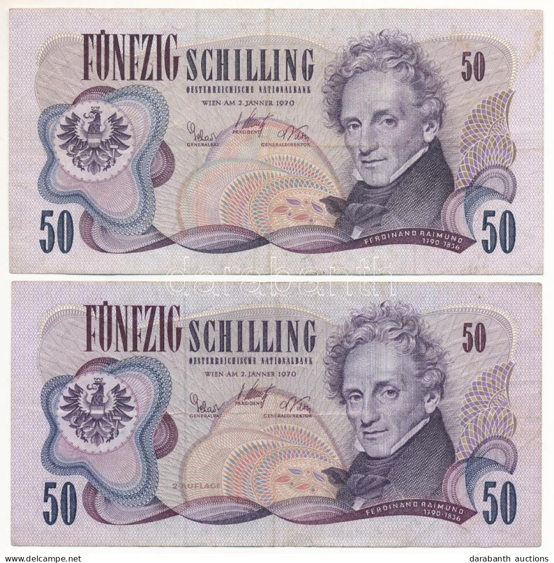 Ausztria 1970. 50Sch (2x) T:F Austria 1970. 50 Schilling (2x) C:F Krause P#143 - Unclassified