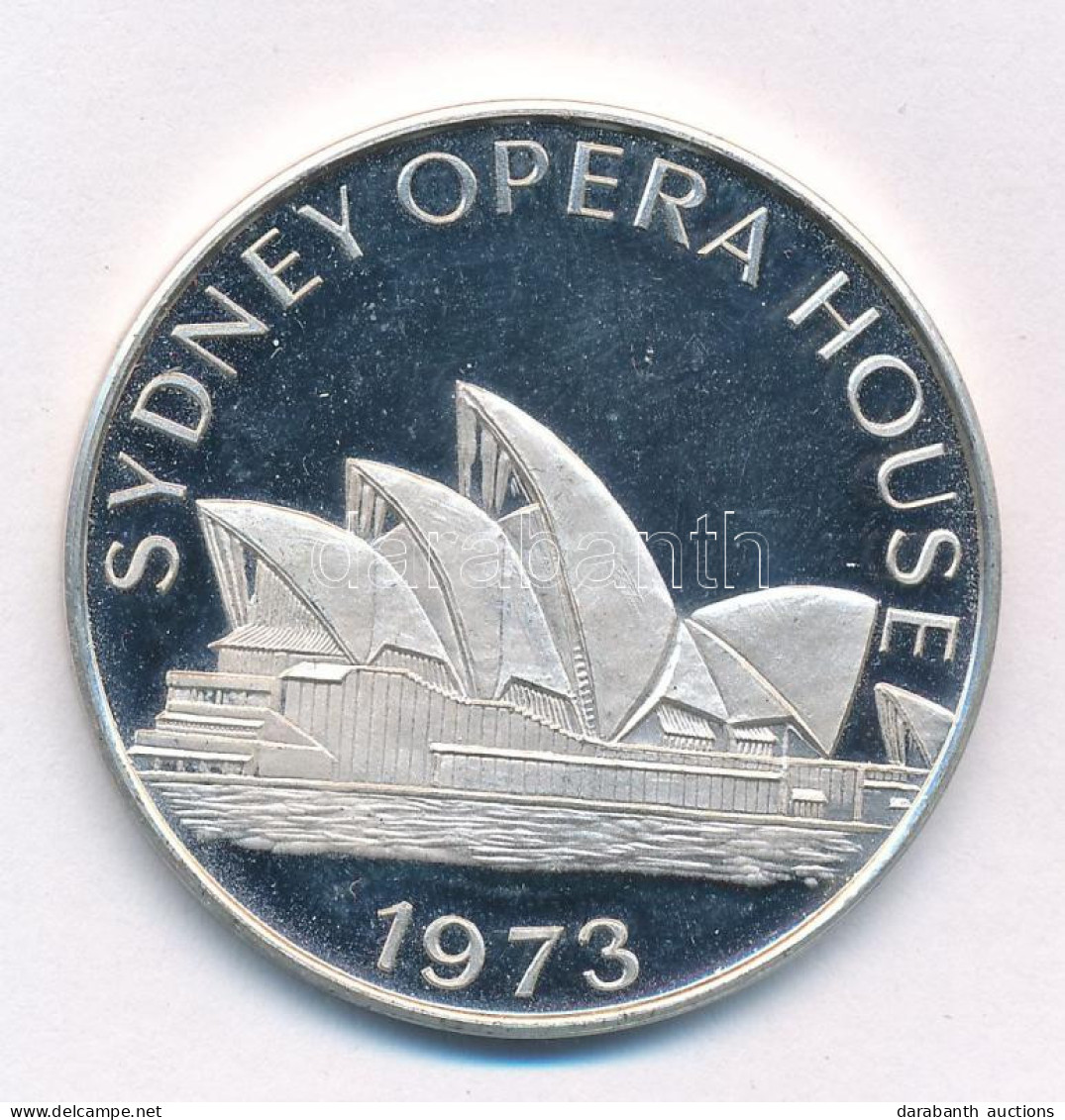 Ausztrália 1973. "Sydney-i Operaház" Jelzett Ag Emlékérem (24,31g/0.999/40mm) T:AU (PP) Ujjlenyomat, Karc Australia 1973 - Unclassified