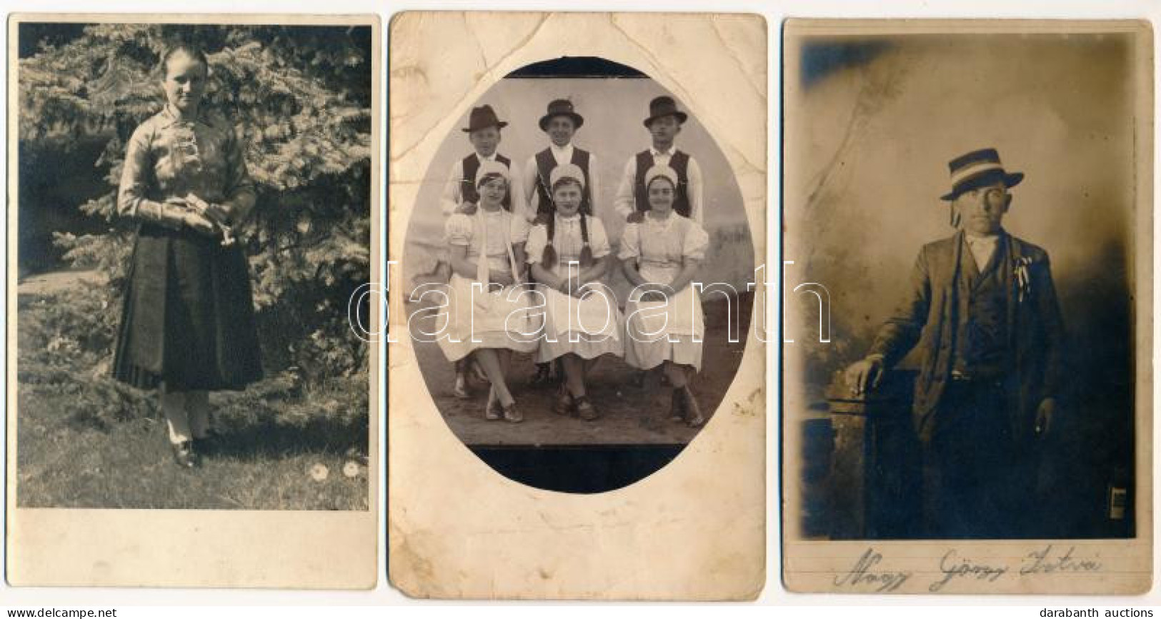 **, * 5 Db RÉGI Népviseletes Fotó Képeslap / 5 Pre-1945 Folklore Photo Postcards - Unclassified