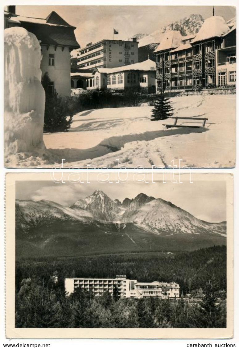 **, * MAGAS-TÁTRA - 14 MODERN Fekete-fehér Város Képeslap / VYSOKÉ TATRY - 14 Modern Black And White Town-view Postcards - Non Classés