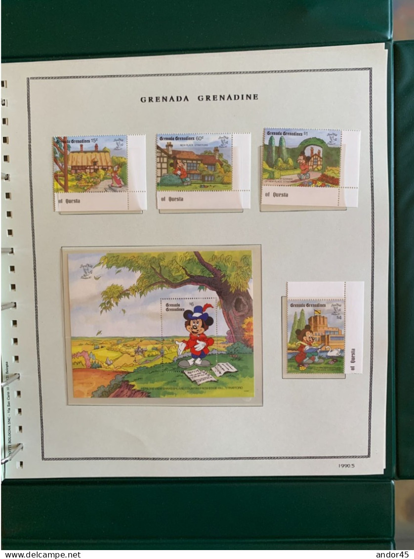 1990 ANNATA COMPLETA COLLEZIONE WALT DISNEY DA TUTTE LE PARTI DEL MONDO  MONTATA SU ALBUM CONTENENTE   FRANCOBOLLI SINGO - Collections (en Albums)