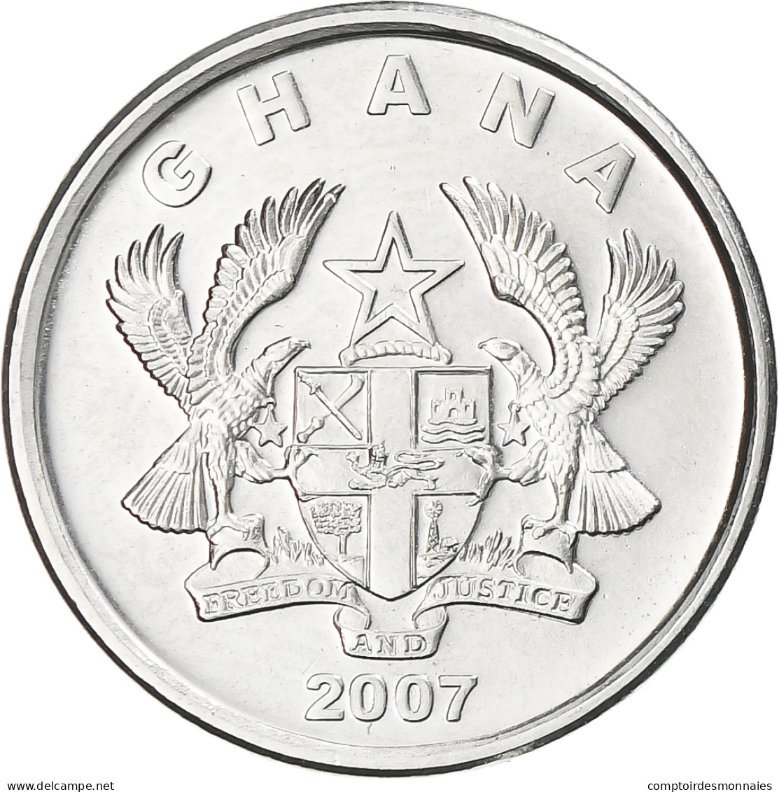 Monnaie, Ghana, 5 Pesewas, 2007, FDC, Nickel Clad Steel, KM:38 - Ghana