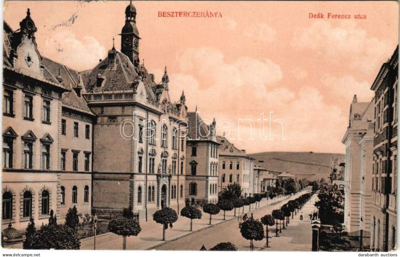 T2/T3 1917 Besztercebánya, Banská Bystrica; Deák Ferenc Utca. Machold F. Kiadása / Street - Unclassified