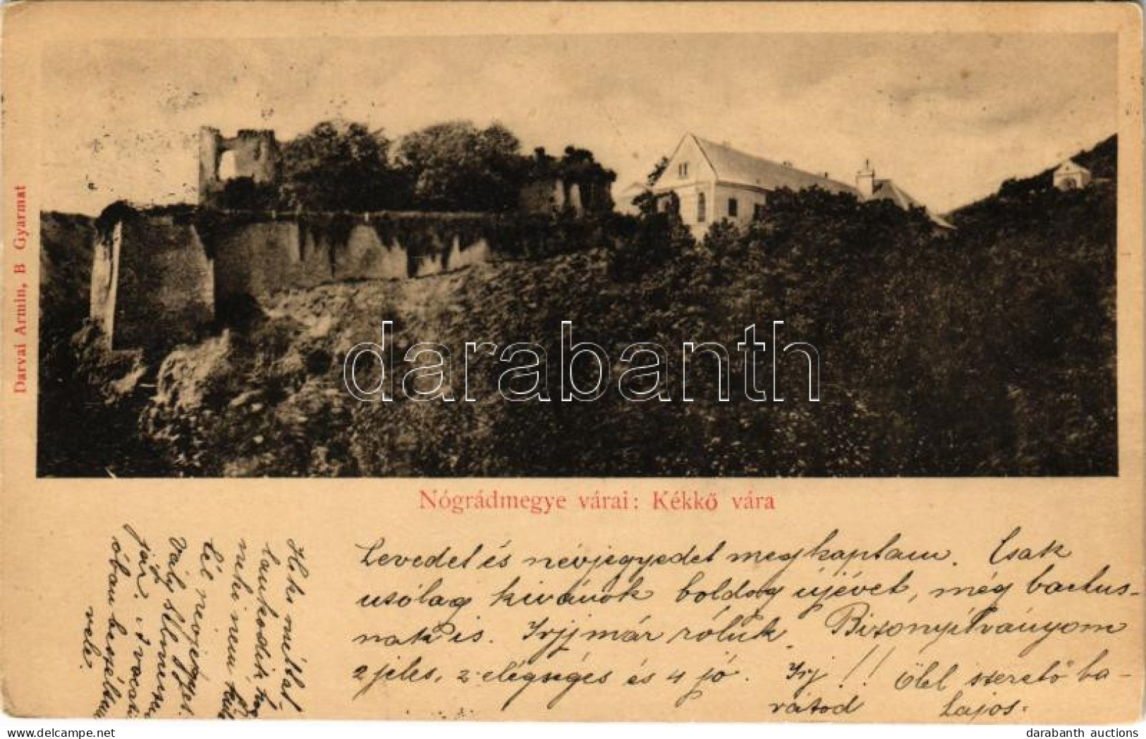 T2/T3 1901 Kékkő, Blauenstein, Modry Kamen; Kékkő Vára, Nógrádmegye Várai. Darvai Ármin Kiadása Kiadása / Hrad / Castle  - Ohne Zuordnung