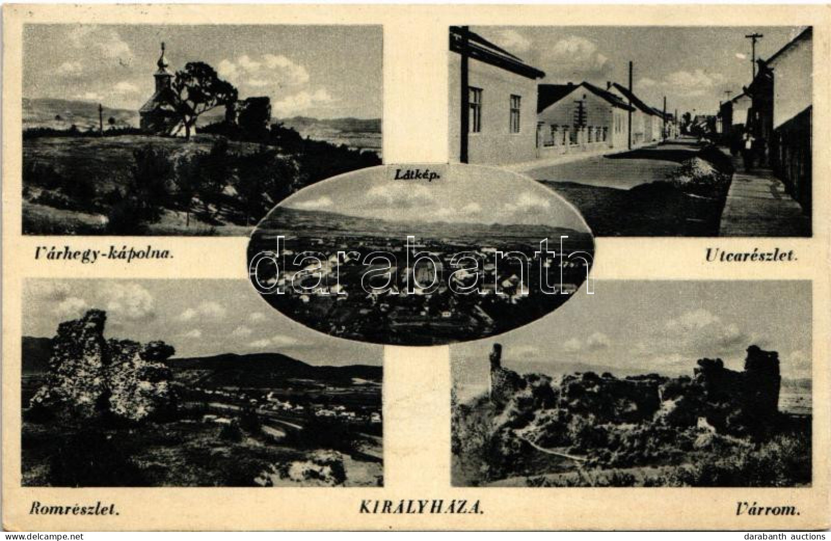 T2/T3 1941 Királyháza, Korolevo, Královo Nad Tisou; Várhegy Kápolna, Utca, Látkép, Várrom. Kun Erzsébet Kiadása / Castle - Unclassified