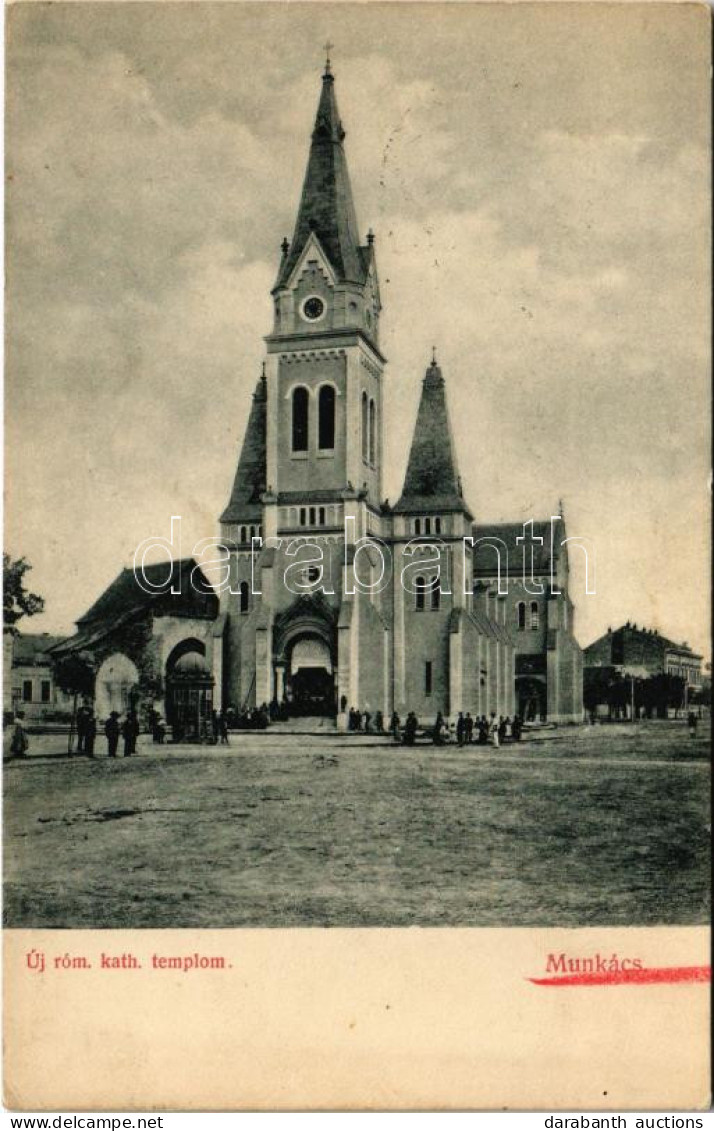 T2/T3 1909 Munkács, Mukacheve, Mukachevo, Mukacevo; Új Római Katolikus Templom. Özv. Meisels Dávidné Kiadása / Catholic  - Ohne Zuordnung