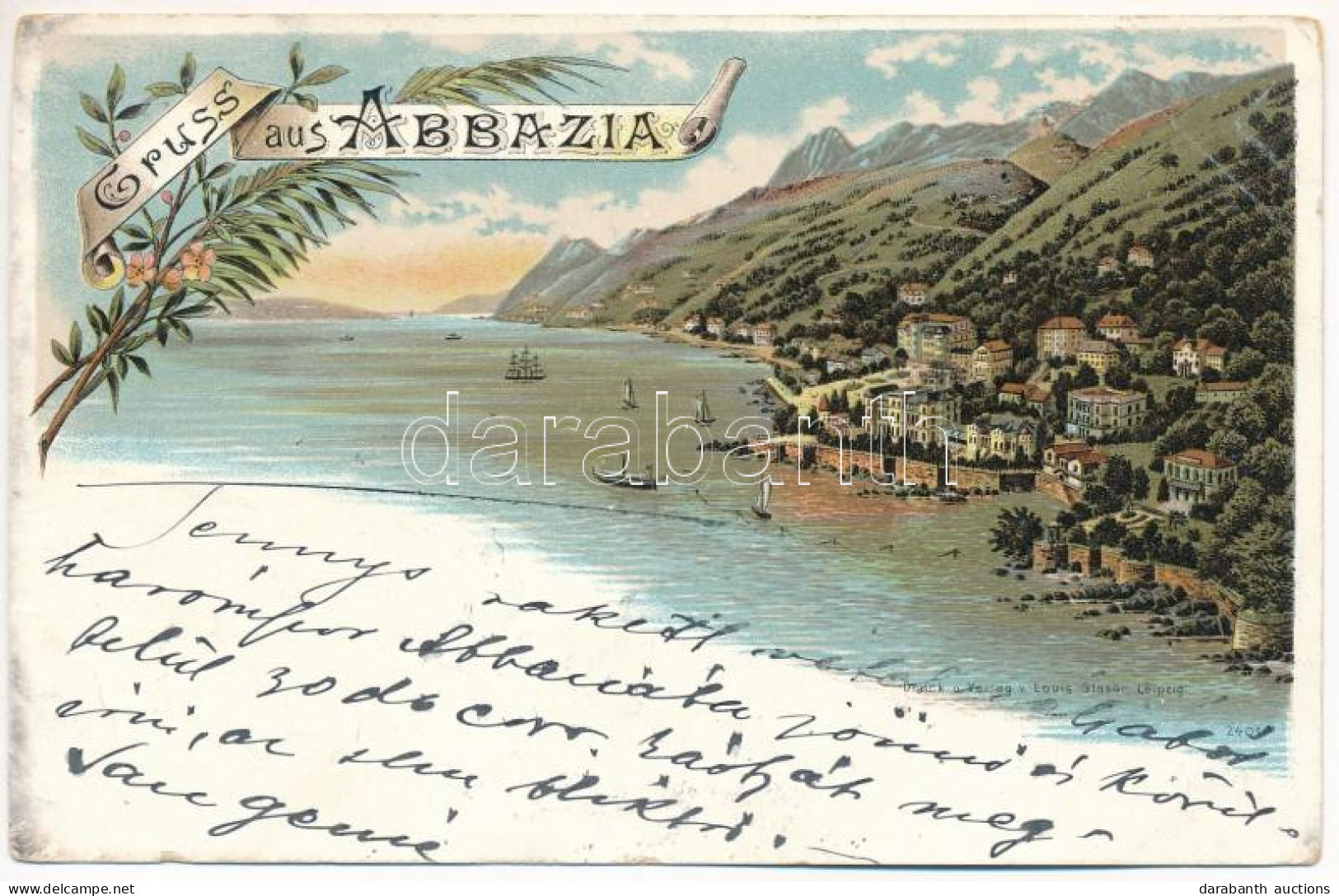 T3 1898 (Vorläufer) Abbazia, Opatija; Art Nouveau, Floral, Litho (EB) - Ohne Zuordnung