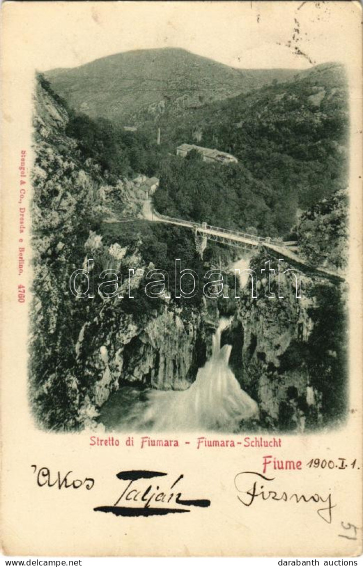 * T2/T3 1900 Fiume, Rijeka; Stretto Di Fiumara / Fiumara-Schlucht / Fiumara-szoros, Híd / Bridge, Fiumara Strait (EK) - Non Classés