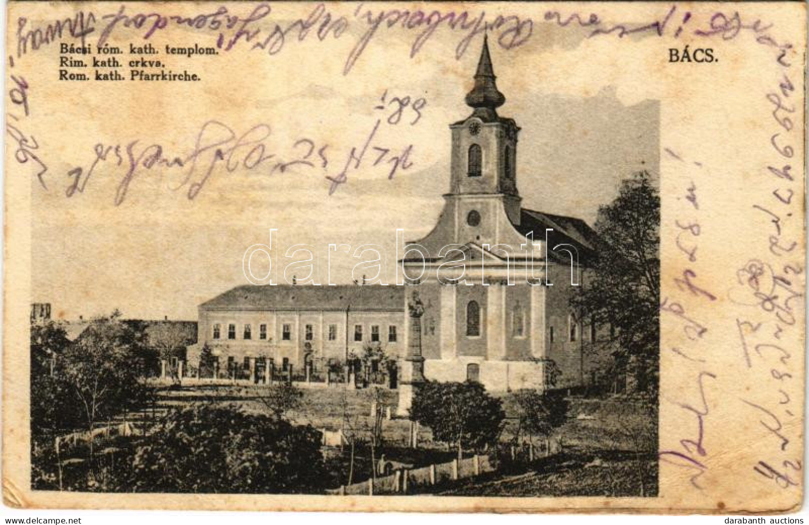 T3 1918 Bács, Batsch, Bac; Római Katolikus Templom / Catholic Church (EB) - Unclassified