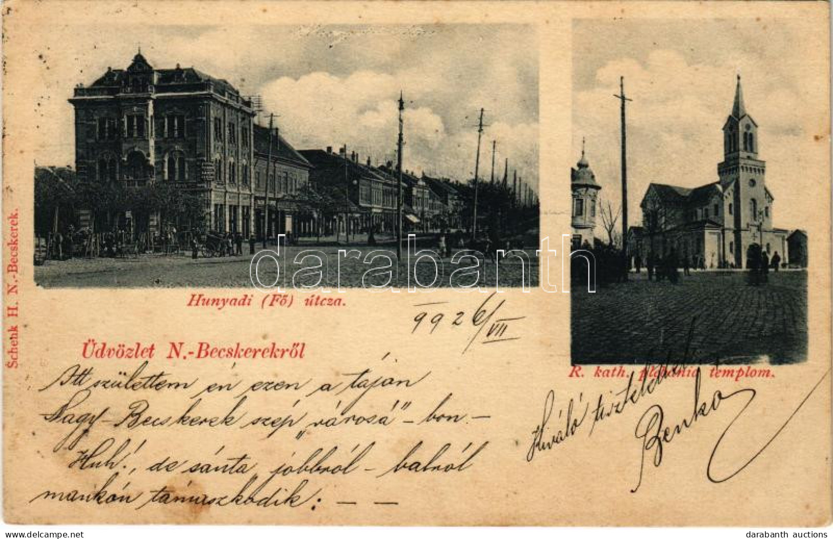 T2/T3 1899 (Vorläufer) Nagybecskerek, Zrenjanin, Veliki Beckerek; Hunyadi (Fő) Utca, Római Katolikus Plébániatemplom, Pi - Unclassified