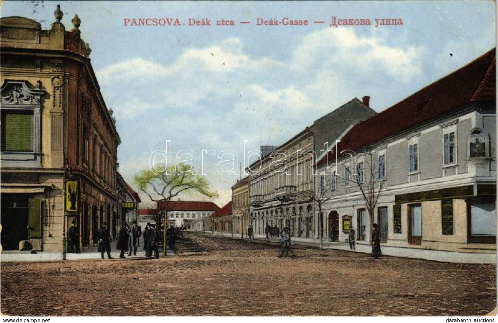 T2/T3 1913 Pancsova, Pancevo; Deák Utca, üzletek. Kohn Samu Kiadása / Street View, Shops (EK) - Unclassified